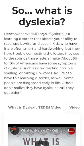 Android application A Dyslexic Kid screenshort