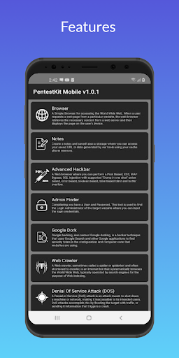 Android application PentestKit Mobile screenshort