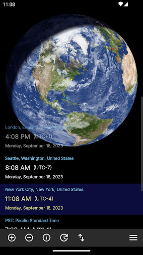 Android application Globe Time screenshort
