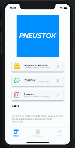 Android application PneuStok - Fidelidade screenshort