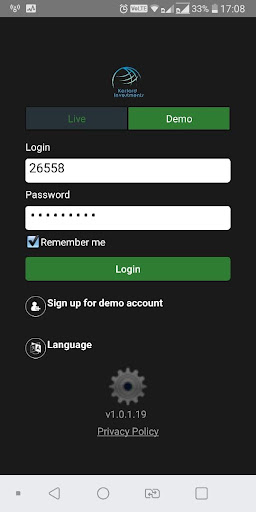 Android application KerfordFXTrader screenshort