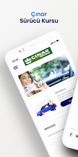 Android application Çınar Sürücü Kursları screenshort
