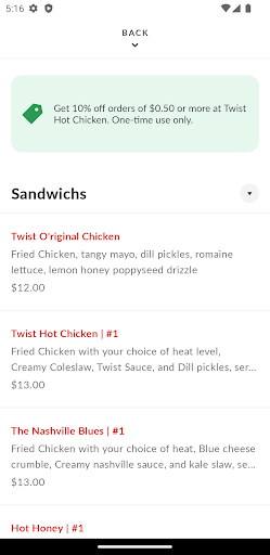 Twist Hot Chicken Screen 3