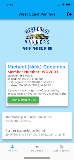 West Coast Vanners Members Screen 2