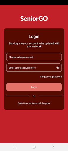 Android application SeniorGo screenshort
