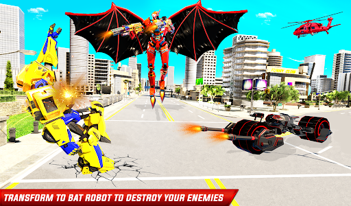 Flying Bat Robot Bike Game apktram screenshots 16