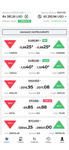 Android application eForex screenshort