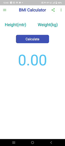 BMI Calculator Kg Screen 2