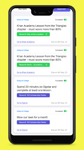 Android application Coins For College screenshort