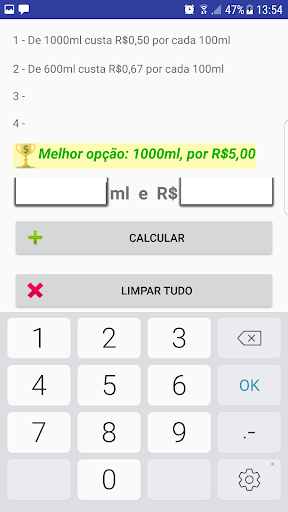 Android application Calculadora de Cerveja screenshort