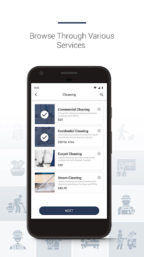 Android application E-Services screenshort