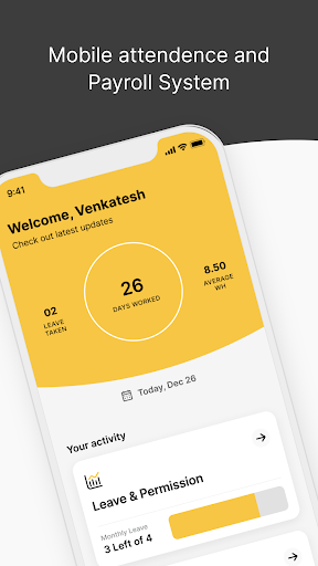 Android application MAPS - Time & Attendance screenshort