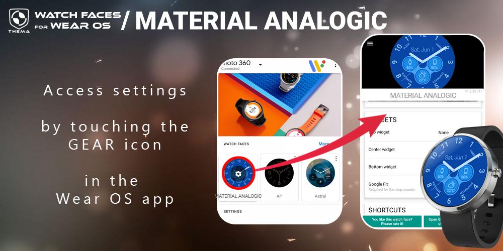 Android application Material Analogic Watch Face screenshort