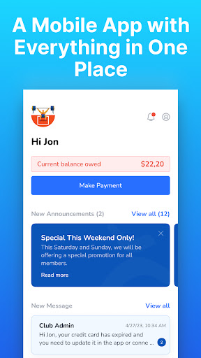 Gym Assistant MemberConnect Screen 2