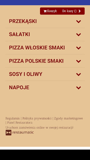 Android application Pesto Pizzeria screenshort