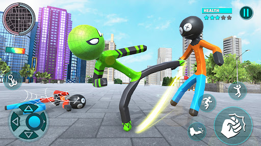 Rope Hero Spider Stickman War screenshot 13