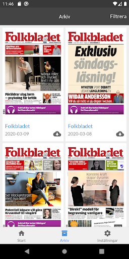E-tidning Folkbladet Screen 2