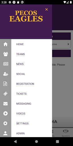 Android application Pecos Eagles Athletics screenshort