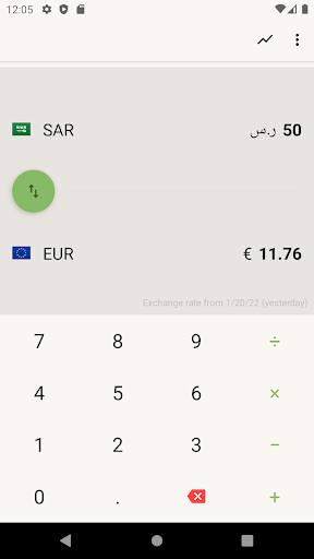 Saudi Riyal to Euro Converter Screen 2
