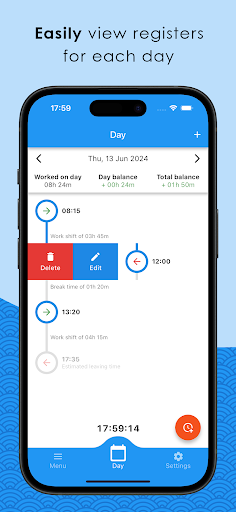 Android application Easy Clocking screenshort