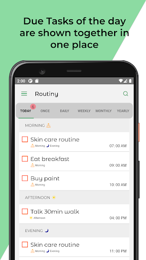 Android application Routiny: Tasks with Reminders screenshort