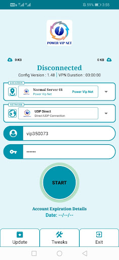 Android application POWER VIP NET screenshort