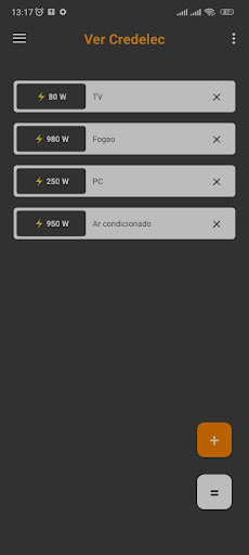 Ver Credelec: cost and use Screen 3