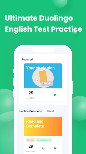 Android application Duolingo English Test Practice screenshort