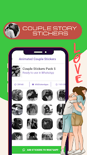 Animated Love couple stickers
