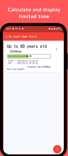 Life Count Down Alarm Screen 2