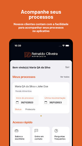 Android application Reinaldo Oliveira Advocacia screenshort