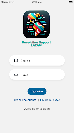 Android application Revolution Support Latam screenshort