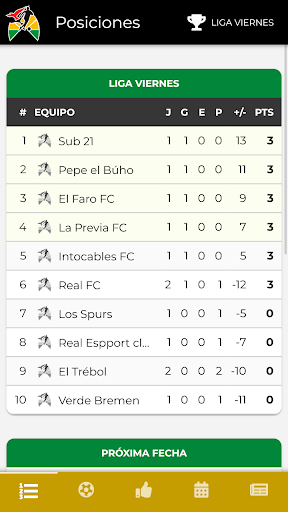 Android application Liga de los barrios Veronica screenshort