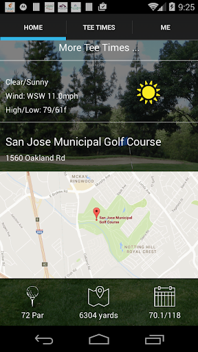 San Jose Municipal Tee Times Screen 2