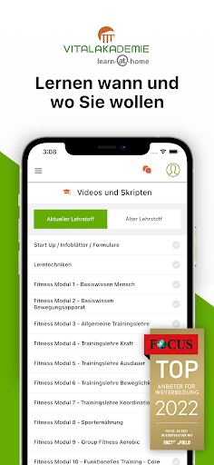 Android application Vitalakademie Learn@Home screenshort
