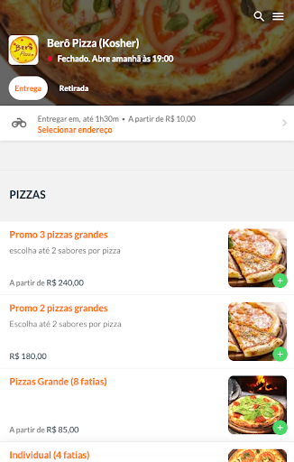 Android application Berô Kosher Pizza screenshort