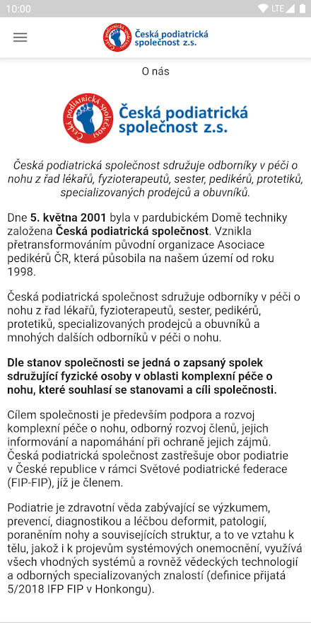 Česká podiatrická společnost Screen 2