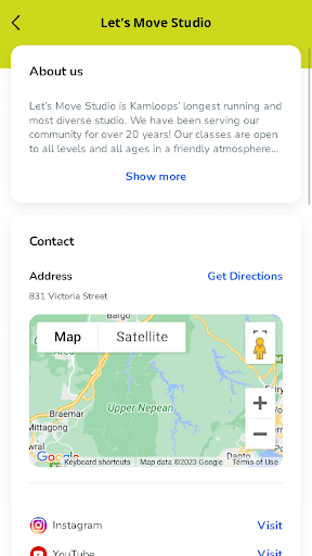 Android application Let's Move Studio screenshort