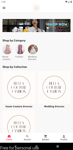 Android application Bella Couture Fashion screenshort