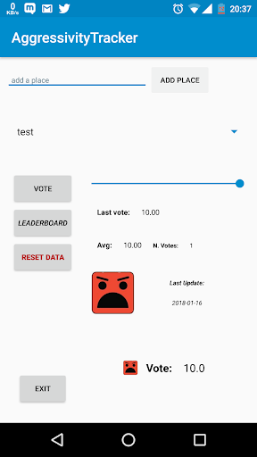 Android application AggressivityTracker screenshort