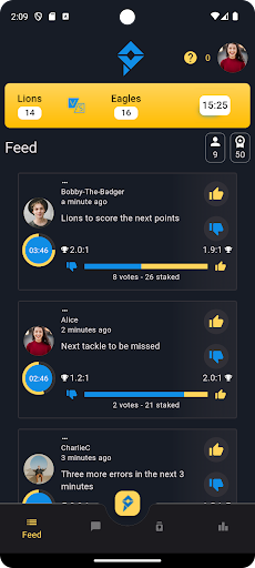TBC Live - Event Predictions Screen 2