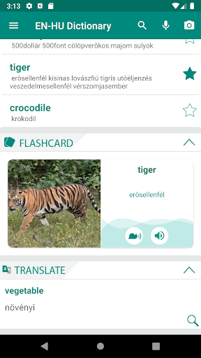 Android application Hungarian English Dictionary screenshort