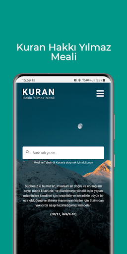 Android application Quran Translation Hakkı Yılmaz screenshort
