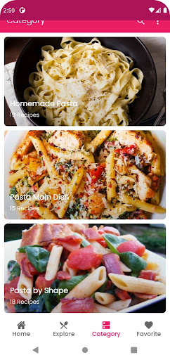 Android application Easy Pasta Recipes screenshort