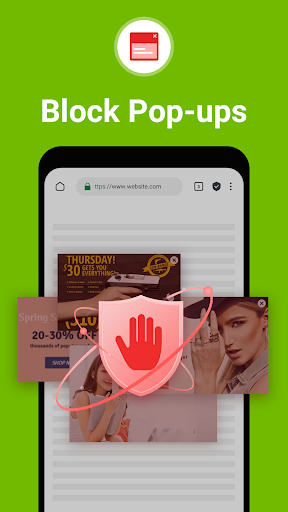 Free Adblocker Browser - 广告拦截浏览器，屏蔽视频 & 弹窗广告 screenshot 1