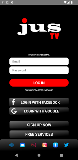 Android application JUS TV screenshort
