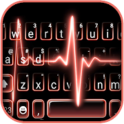 Neon Red Heartbeat 2 Keyboard Background