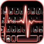 Neon Red Heartbeat 2 Keyboard Background Apk