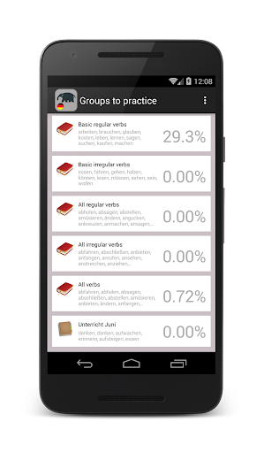 Android application Verben - Trainer PRO screenshort