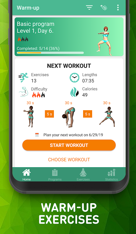 Warmup exercises & Flexibility - 2.2.6 - (Android)